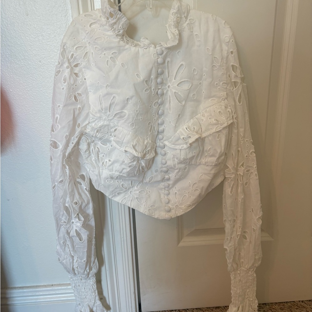 Sabo Skirt Eyelet Long Sleeve Top